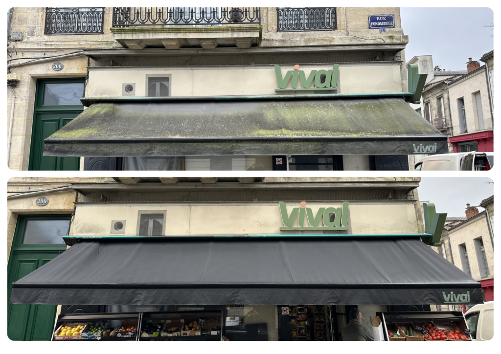 photo avant apres store banne